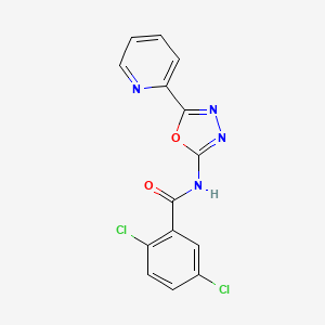 molecular formula C14H8Cl2N4O2 B2961795 2,5-二氯-N-(5-(吡啶-2-基)-1,3,4-恶二唑-2-基)苯甲酰胺 CAS No. 887892-71-9