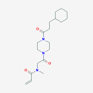 molecular formula C19H31N3O3 B2961799 N-[2-[4-(3-Cyclohexylpropanoyl)piperazin-1-yl]-2-oxoethyl]-N-methylprop-2-enamide CAS No. 2202114-53-0