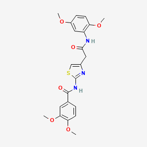 molecular formula C22H23N3O6S B2961807 N-(4-(2-((2,5-dimethoxyphenyl)amino)-2-oxoethyl)thiazol-2-yl)-3,4-dimethoxybenzamide CAS No. 1005308-36-0