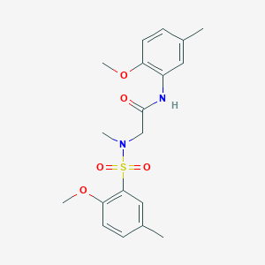 molecular formula C19H24N2O5S B296181 N-(2-methoxy-5-methylphenyl)-2-[[(2-methoxy-5-methylphenyl)sulfonyl](methyl)amino]acetamide 