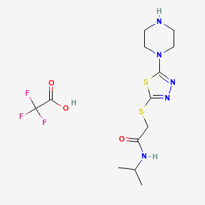 N-isopropyl-2-((5-(piperazin-1-yl)-1,3,4-thiadiazol-2-yl)thio)acetamide 2,2,2-trifluoroacetate
