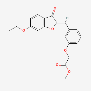 molecular formula C20H18O6 B2961819 (Z)-methyl 2-(3-((6-ethoxy-3-oxobenzofuran-2(3H)-ylidene)methyl)phenoxy)acetate CAS No. 869076-96-0