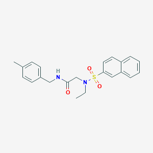 molecular formula C22H24N2O3S B296182 2-[ethyl(2-naphthylsulfonyl)amino]-N-(4-methylbenzyl)acetamide 