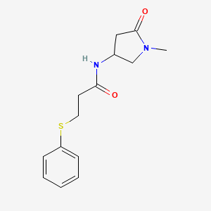 molecular formula C14H18N2O2S B2961820 N-(1-methyl-5-oxopyrrolidin-3-yl)-3-(phenylthio)propanamide CAS No. 1396785-00-4