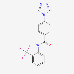 molecular formula C15H10F3N5O B2961823 4-(1H-tetrazol-1-yl)-N-(2-(trifluoromethyl)phenyl)benzamide CAS No. 443650-92-8