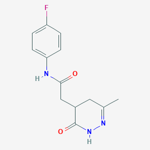 molecular formula C13H14FN3O2 B296184 N-(4-fluorophenyl)-2-(3-methyl-6-oxo-4,5-dihydro-1H-pyridazin-5-yl)acetamide 