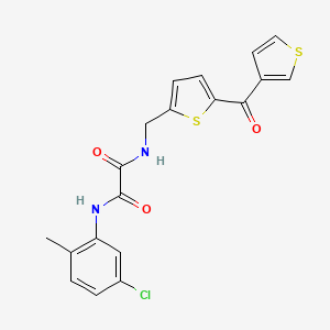 molecular formula C19H15ClN2O3S2 B2961840 N1-(5-氯-2-甲苯基)-N2-((5-(噻吩-3-羰基)噻吩-2-基)甲基)草酰胺 CAS No. 1797299-67-2