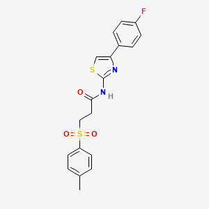 N-(4-(4-fluorophenyl)thiazol-2-yl)-3-tosylpropanamide