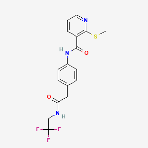 2-(methylthio)-N-(4-(2-oxo-2-((2,2,2-trifluoroethyl)amino)ethyl)phenyl)nicotinamide