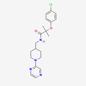 2-(4-chlorophenoxy)-2-methyl-N-((1-(pyrazin-2-yl)piperidin-4-yl)methyl)propanamide