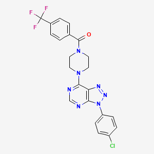 (4-(3-(4-chlorophenyl)-3H-[1,2,3]triazolo[4,5-d]pyrimidin-7-yl)piperazin-1-yl)(4-(trifluoromethyl)phenyl)methanone