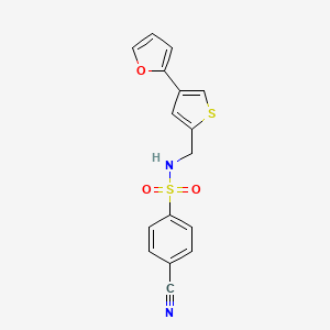 4-Cyano-N-[[4-(furan-2-yl)thiophen-2-yl]methyl]benzenesulfonamide