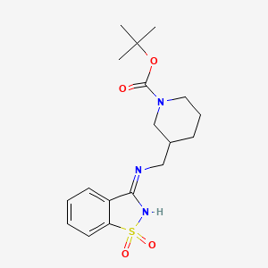 molecular formula C18H25N3O4S B2961882 tert-Butyl 3-(((1,1-dioxidobenzo[d]isothiazol-3-yl)amino)methyl)piperidine-1-carboxylate CAS No. 1353958-84-5
