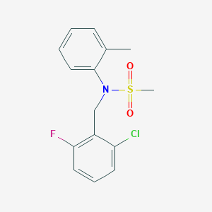 molecular formula C15H15ClFNO2S B296190 N-(2-chloro-6-fluorobenzyl)-N-(2-methylphenyl)methanesulfonamide 