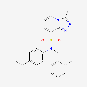 molecular formula C23H24N4O2S B2961901 N-(4-ethylphenyl)-3-methyl-N-(2-methylbenzyl)[1,2,4]triazolo[4,3-a]pyridine-8-sulfonamide CAS No. 1251571-07-9