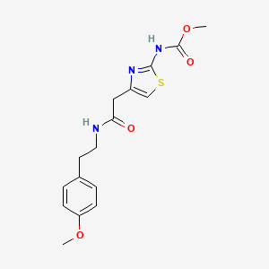 molecular formula C16H19N3O4S B2961915 甲基(4-(2-((4-甲氧基苯乙基)氨基)-2-氧代乙基)噻唑-2-基)氨基甲酸酯 CAS No. 946235-85-4