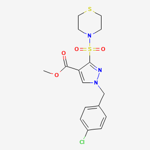 methyl 1-(4-chlorobenzyl)-3-(thiomorpholinosulfonyl)-1H-pyrazole-4-carboxylate