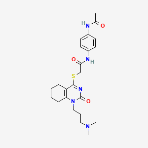 N-(4-acetamidophenyl)-2-((1-(3-(dimethylamino)propyl)-2-oxo-1,2,5,6,7,8-hexahydroquinazolin-4-yl)thio)acetamide