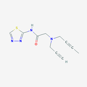 2-[But-2-ynyl(prop-2-ynyl)amino]-N-(1,3,4-thiadiazol-2-yl)acetamide