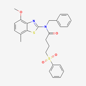 N-benzyl-N-(4-methoxy-7-methylbenzo[d]thiazol-2-yl)-4-(phenylsulfonyl)butanamide