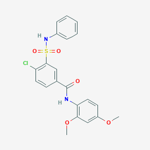 molecular formula C21H19ClN2O5S B296193 4-chloro-N-(2,4-dimethoxyphenyl)-3-(phenylsulfamoyl)benzamide 