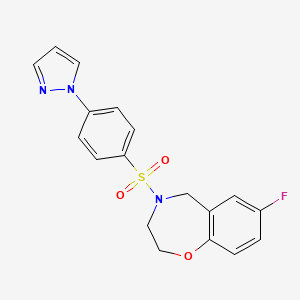 4-((4-(1H-pyrazol-1-yl)phenyl)sulfonyl)-7-fluoro-2,3,4,5-tetrahydrobenzo[f][1,4]oxazepine