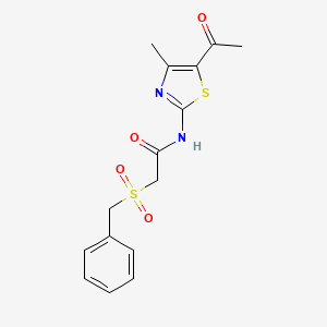 N-(5-acetyl-4-methylthiazol-2-yl)-2-(benzylsulfonyl)acetamide