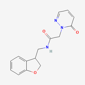 molecular formula C15H15N3O3 B2961946 N-[(2,3-二氢-1-苯并呋喃-3-基)甲基]-2-(6-氧代-1,6-二氢吡哒嗪-1-基)乙酰胺 CAS No. 2097928-06-6