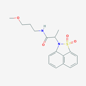 molecular formula C17H20N2O4S B296195 2-(1,1-dioxido-2H-naphtho[1,8-cd]isothiazol-2-yl)-N-(3-methoxypropyl)propanamide 