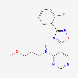 5-[3-(2-Fluorophenyl)-1,2,4-oxadiazol-5-yl]-N-(3-methoxypropyl)pyrimidin-4-amine