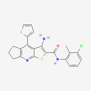 3-amino-N-(3-chloro-2-methylphenyl)-4-(thiophen-2-yl)-6,7-dihydro-5H-cyclopenta[b]thieno[3,2-e]pyridine-2-carboxamide