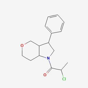 molecular formula C16H20ClNO2 B2961985 2-Chloro-1-(3-phenyl-3,3a,4,6,7,7a-hexahydro-2H-pyrano[4,3-b]pyrrol-1-yl)propan-1-one CAS No. 2411287-39-1