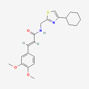 (E)-N-((4-cyclohexylthiazol-2-yl)methyl)-3-(3,4-dimethoxyphenyl)acrylamide