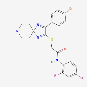 molecular formula C22H21BrF2N4OS B2961992 2-((3-(4-溴苯基)-8-甲基-1,4,8-三氮杂螺[4.5]癸-1,3-二烯-2-基)硫代)-N-(2,4-二氟苯基)乙酰胺 CAS No. 1190016-61-5