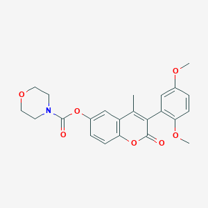 molecular formula C23H23NO7 B2961997 3-(2,5-二甲氧基苯基)-4-甲基-2-氧代-2H-色满-6-基吗啉-4-甲酸酯 CAS No. 900878-84-4