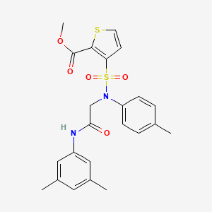 molecular formula C23H24N2O5S2 B2961999 3-[{2-[(3,5-二甲苯基)氨基]-2-氧代乙基}(4-甲苯基)磺酰胺基]噻吩-2-甲酸甲酯 CAS No. 895265-61-9