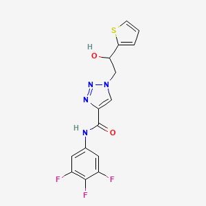 molecular formula C15H11F3N4O2S B2962001 1-(2-hydroxy-2-(thiophen-2-yl)ethyl)-N-(3,4,5-trifluorophenyl)-1H-1,2,3-triazole-4-carboxamide CAS No. 1396764-86-5