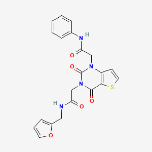 molecular formula C21H18N4O5S B2962013 2-[1-(2-anilino-2-oxoethyl)-2,4-dioxo-1,4-dihydrothieno[3,2-d]pyrimidin-3(2H)-yl]-N-(2-furylmethyl)acetamide CAS No. 912887-57-1