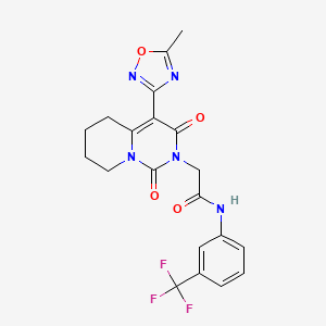 molecular formula C20H18F3N5O4 B2962015 2-[4-(5-methyl-1,2,4-oxadiazol-3-yl)-1,3-dioxo-5,6,7,8-tetrahydro-1H-pyrido[1,2-c]pyrimidin-2(3H)-yl]-N-[3-(trifluoromethyl)phenyl]acetamide CAS No. 1775308-33-2