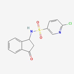 molecular formula C14H11ClN2O3S B2962034 6-chloro-N-(3-oxo-2,3-dihydro-1H-inden-1-yl)pyridine-3-sulfonamide CAS No. 1797970-44-5