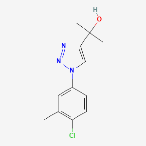 molecular formula C12H14ClN3O B2962037 2-[1-(4-chloro-3-methylphenyl)-1H-1,2,3-triazol-4-yl]propan-2-ol CAS No. 2195876-34-5