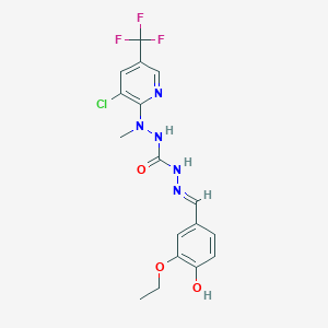 3-{[3-chloro-5-(trifluoromethyl)pyridin-2-yl](methyl)amino}-1-[(E)-[(3-ethoxy-4-hydroxyphenyl)methylidene]amino]urea
