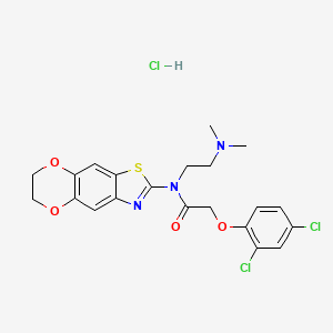 2-(2,4-dichlorophenoxy)-N-(6,7-dihydro-[1,4]dioxino[2',3':4,5]benzo[1,2-d]thiazol-2-yl)-N-(2-(dimethylamino)ethyl)acetamide hydrochloride