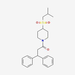 molecular formula C24H31NO3S B2962051 1-(4-(Isobutylsulfonyl)piperidin-1-yl)-3,3-diphenylpropan-1-one CAS No. 1796969-72-6
