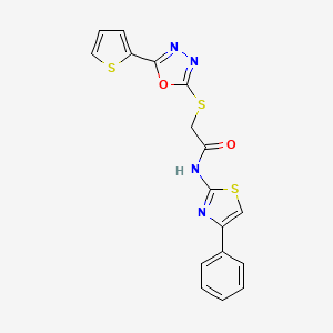 N-(4-phenylthiazol-2-yl)-2-((5-(thiophen-2-yl)-1,3,4-oxadiazol-2-yl)thio)acetamide
