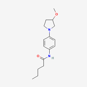 molecular formula C16H24N2O2 B2962053 N-(4-(3-methoxypyrrolidin-1-yl)phenyl)pentanamide CAS No. 1797699-55-8