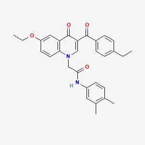 N-(3,4-dimethylphenyl)-2-(6-ethoxy-3-(4-ethylbenzoyl)-4-oxoquinolin-1(4H)-yl)acetamide