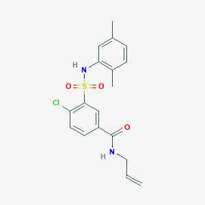 molecular formula C18H19ClN2O3S B296206 N-allyl-4-chloro-3-[(2,5-dimethylanilino)sulfonyl]benzamide 