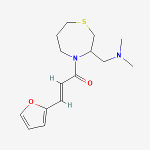molecular formula C15H22N2O2S B2962063 (E)-1-(3-((dimethylamino)methyl)-1,4-thiazepan-4-yl)-3-(furan-2-yl)prop-2-en-1-one CAS No. 1421587-22-5