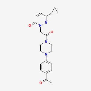 molecular formula C21H24N4O3 B2962068 2-(2-(4-(4-acetylphenyl)piperazin-1-yl)-2-oxoethyl)-6-cyclopropylpyridazin-3(2H)-one CAS No. 2034387-80-7